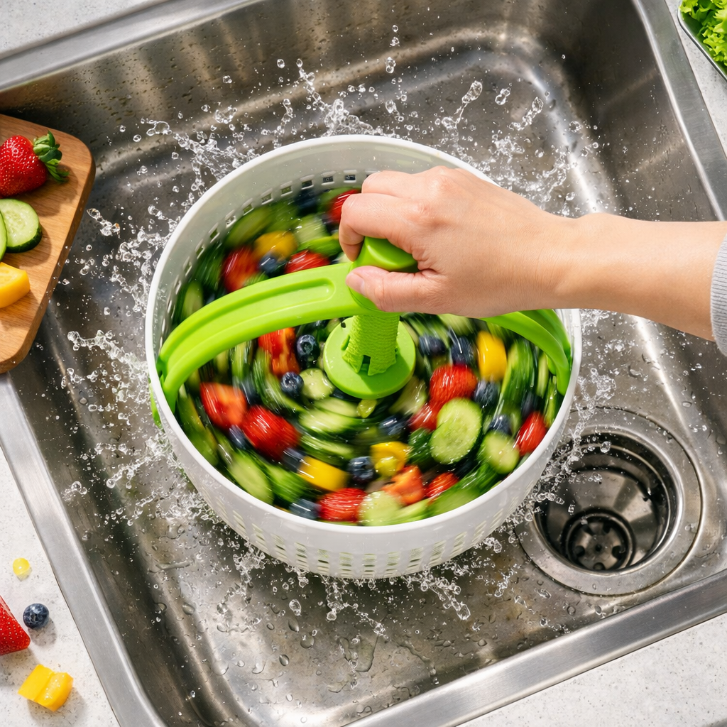 Simple HydroSpin |                  Rotating Fruit and Veggie Drainer